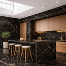 Set 6 Pannelli Decorativi Area 4,3 mq 120x60 cm Rivestimento Murale Effetto Marmo in PVC Nero     