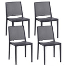 Set 4 Sedie Impilabili 81x46x56 cm in Polipropilene e Fibra di Vetro Porto Antracite