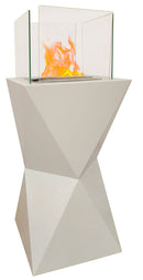 Camino a Bioetanolo da Pavimento 45x45x110 cm Diamond Bianco