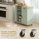 Mobile da Cucina 96,5x38x87 cm con Cassetto Armadietto e Ripiano Regolabile in MDF Verde Chiaro      