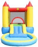 Castello Giostra Gonfiabile Acquatico con Pompa Happy Hop con Piscina