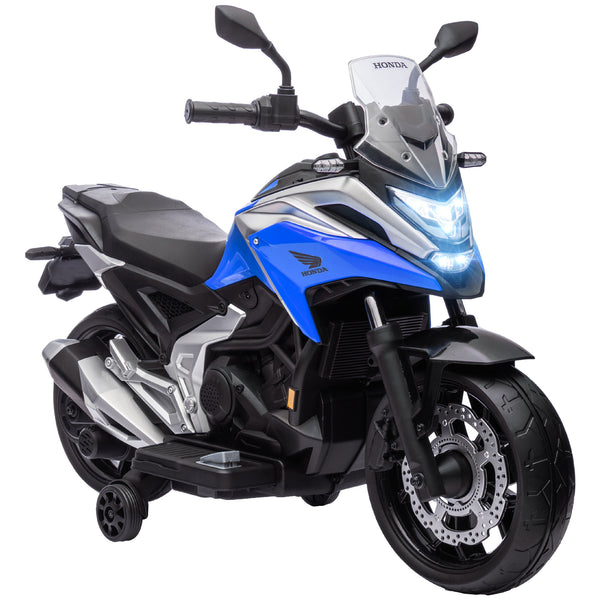 acquista Moto Elettrica per Bambini 3-6 Anni Licenza HONDA NC750X 12V Doppi Motori Rotelle 3 km/h Max 30kg Blu