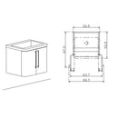 Mobile Lavatoio Sospeso 50,5x50,5x56 cm 2 Ante Montegrappa Novella Dipiù Antracite