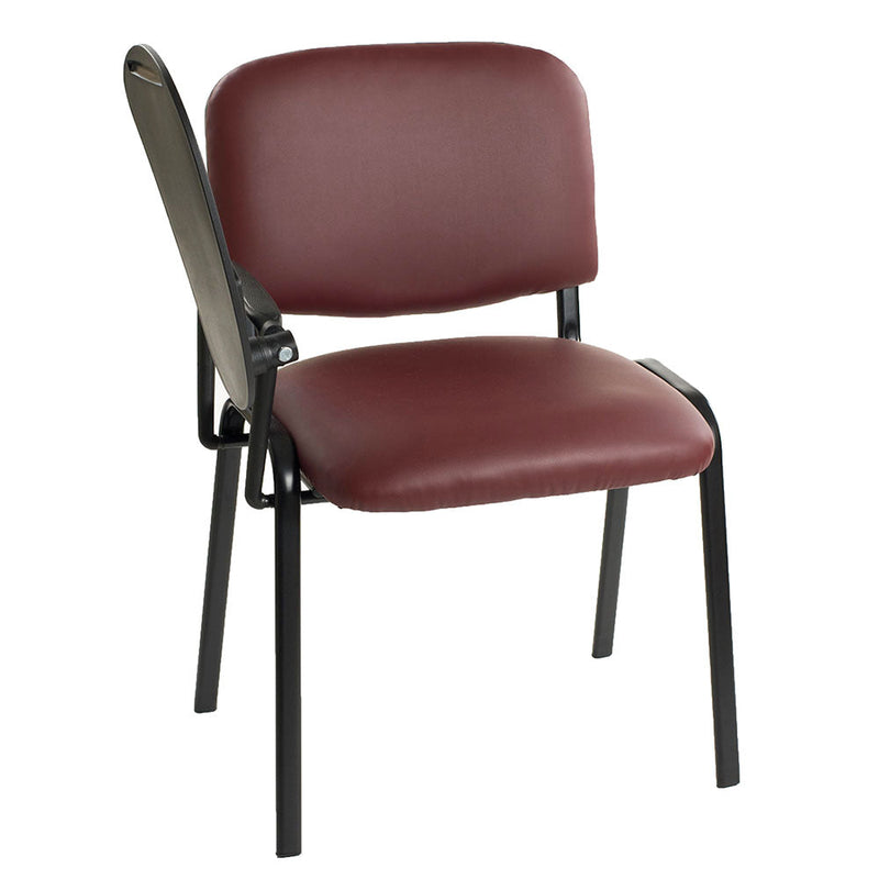 Sedia Poltrona Attesa da Ufficio in Similpelle con Ribaltina Bozzini Bordeaux