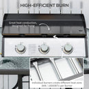 Piastra di Cottura a Gas GPL 60,5x48,5x21 cm da Tavolo con 3 Bruciatori da 3kW Nero