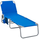 Lettino Prendisole Pieghevole da Giardino 58x139x35,5 cm in Acciaio e Tessuto Oxford Blu