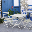 Set Tavolino e 2 Sedie Pieghevoli da Giardino in Acciaio Kraus Tiziano Bianco