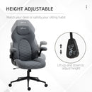 Sedia da Ufficio Direzionale 65,5x69,5x112-122 cm in Poliestere Grigio Scuro