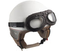 Occhiali per Moto in Similpelle Lenti Trasparenti CGM Vintage Marrone 704V
