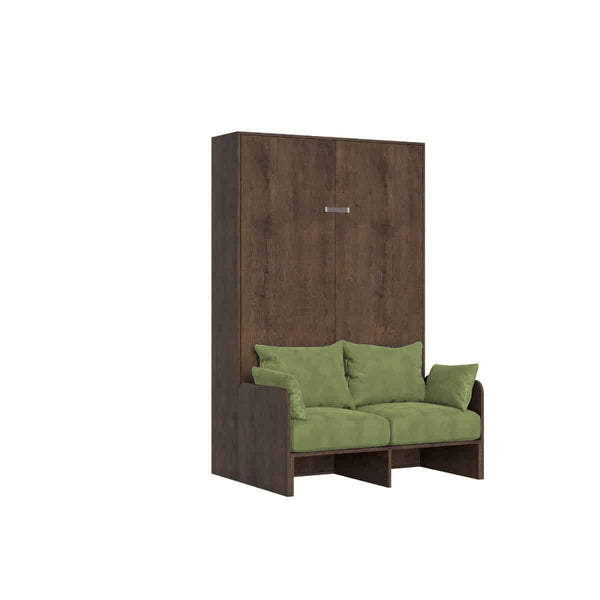 sconto Letto Una Piazza E Mezzo A Scomparsa 120 Kentaro Con Divano Noce e Verde
