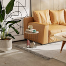 Tavolino da Soggiorno Contenitore in Metallo Ø39,5x43 cm  Nero e Legno