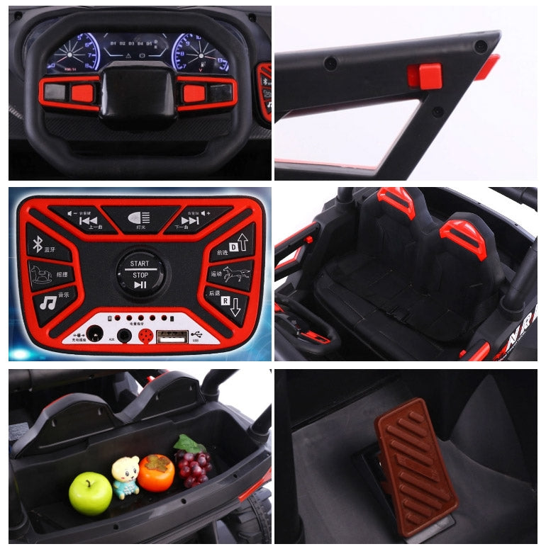 Macchina Elettrica per Bambini 12V Fuoristrada 4x4 Kidfun Cross Country Rossa