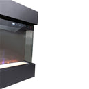 Camino Elettrico da Parete o Incasso Velar 182x20x48 cm Effetto Fiamma Telecomando in MDF Nero Opaco