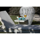 Tavolino da Giardino in Polyrattan 40x40x40cm Adila Quadro Bianco Ghiaccio