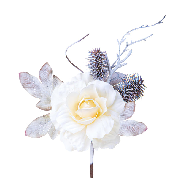 acquista Lot de 24 Pics Rose H23cm Crème