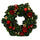 Couronne avec fleurs rouges et pommes de pin vertes Ø30xh8 cm