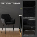 Set 2 Sedie Moderne con Braccioli 54x57x80 cm in Tessuto Effetto Velluto Nero  