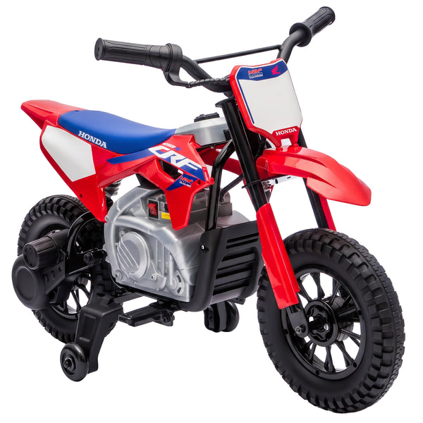 sconto Moto Elettrica per Bambini 3+ Anni Licenza Honda CRF 450R 104x55x67 cm 12 V con Batteria al Litio e Sospensioni in ABS Rosso