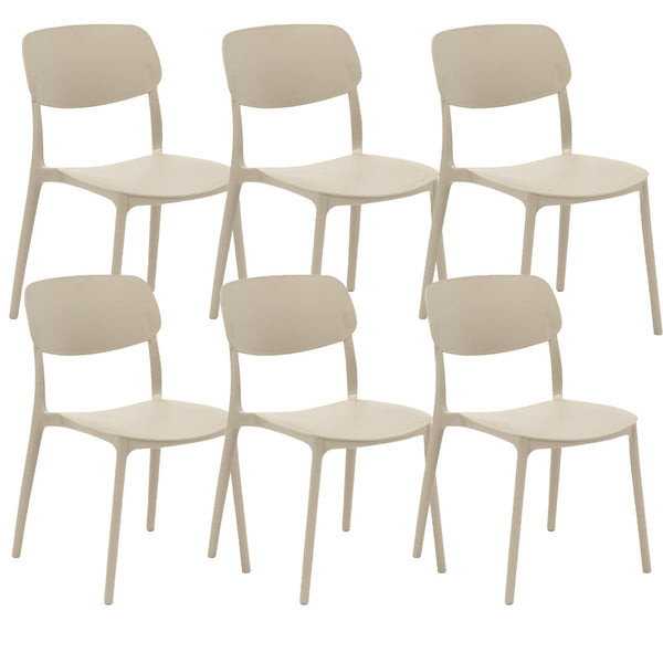 sconto Set 6 Sedie 46x79x54 cm in Polipropilene Elodie Tortora