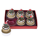 Tealight a Forma di Torta 12 pezzi H6 cm Rosso/Marrone