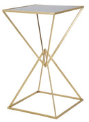 Tavolo da Bar Piramid 60x60x105 cm in Ferro e Vetro