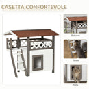Casetta per Gatti da Esterno 77x50x73 cm in Legno Bianco e Grigio