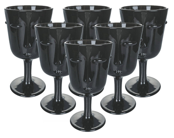 acquista Coffret de 6 Verres à Vin Vis à Vis en Verre Noir VdE Tivoli 1996