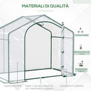 Serra da Esterno 180x100x152 cm con Ingresso a Zip e Presa d'Aria Superiore in Plastica e Acciaio Trasparente      