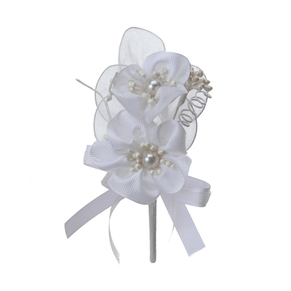 sconto Lot de 12 pics à fleurs artificielles hauteur 15,5 cm blanc