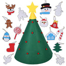 Albero di Natale Giocattolo per Bambini 70x50 cm con 15 Addobbi in Feltro Verde      