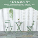 Set Tavolino e 2 Sedie Pieghevoli da Giardino   Verde