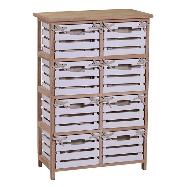 Commode 8 tiroirs en bois 58x30x85cm Arianna Naturel et Blanc acquista