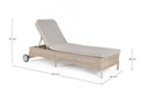 Lettino Prendisole da Giardino 66x190x97h cm con Cuscini e Ruote Jupiter New 