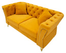 Divano Emy Senape con Cuscini 162x83x76 cm in Legno e Poliestere      