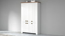 Scarpiera 6 Ante 114x42x200 cm Figo 6A Bianco Opaco/Rovere Wotan  