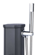 Mini Doccia Solare da Giardino 20L Miscelatore Lavapiedi e Doccetta Antracite