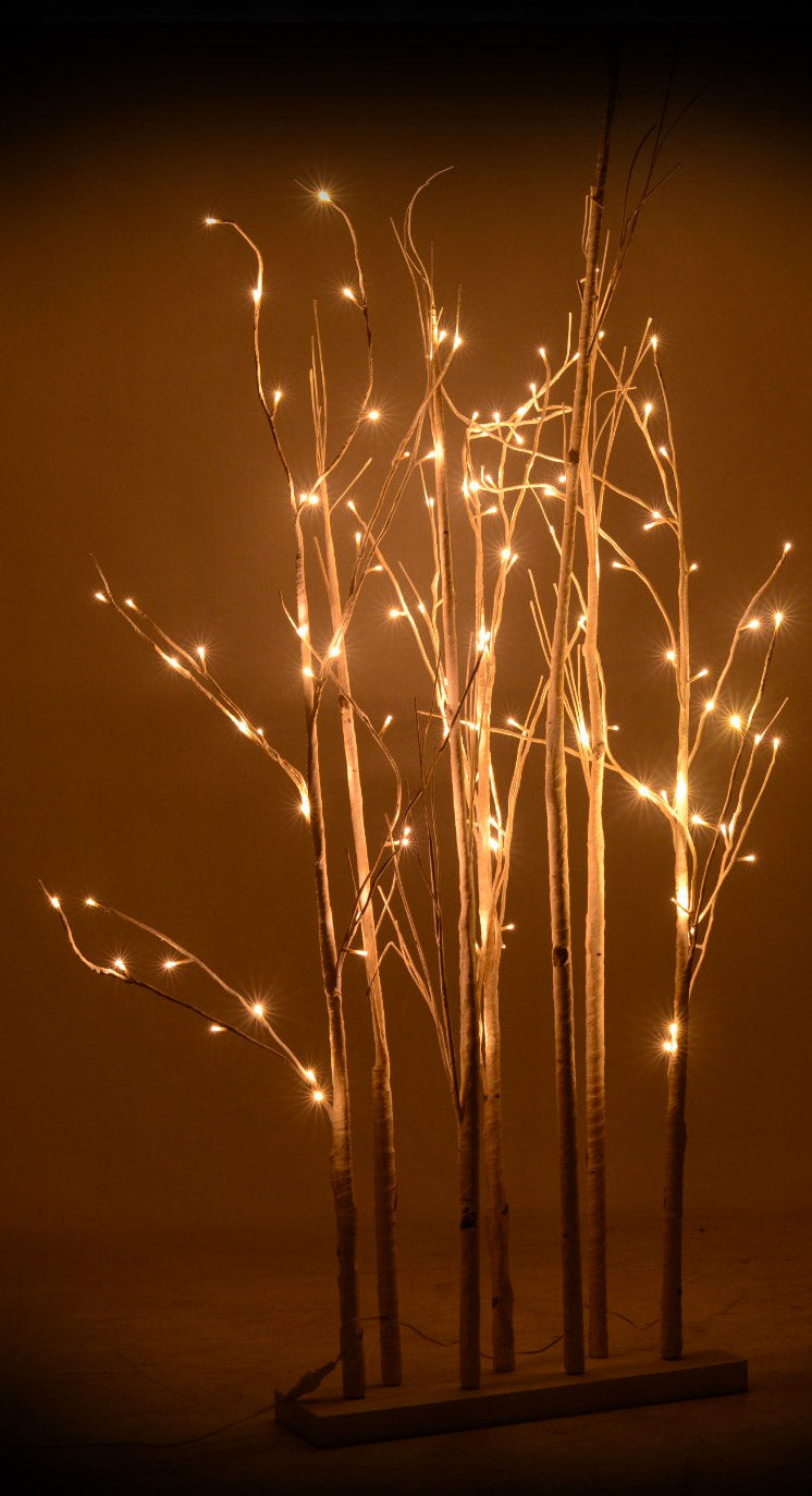Albero di Natale Luminoso in Legno H180cm Betulla Bianco