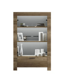Credenza Mobile Soggiorno con Vetrina 2 Ante in Melaminico 102x43x158cm TFT Sax Rovere
