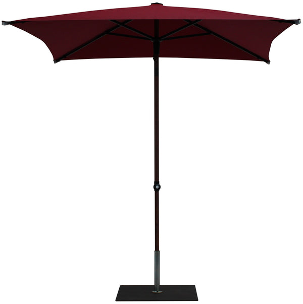 acquista Ombrellone da Giardino 2x2 m Palo Ø38 mm in Alluminio Effetto Legno Tessuto Olefin Trend Wood Bordeaux