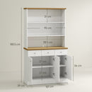 Mobile Cucina Multiuso Dispensa 101x39x180,5 cm in MDF Bianco e Legno  