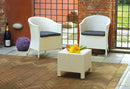 Poltrona da Giardino in Wicker con Cuscino Vorghini Nancy Bianco