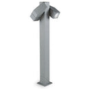 Lampada Palo Paletto per Giardino Due Luce Colore Alluminio per Esterno Linea Square Livos