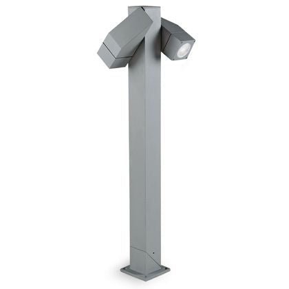 sconto Poteau Poteau Lampe pour Jardin Deux Lumière Couleur Aluminium pour Extérieur Line Square Livos