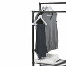 Stender Appendiabiti Doppio 77x34x160 cm in Metallo e Plastica Nero