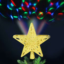Puntale Proiettore LED per Albero di Natale a Forma di Stella 24x7 cm con Effetti Luce RGB in Plastica e Vetro Oro      