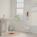 MobilettoPensile da Bagno con 2 Ripiani in Vetro Regolabili e Anta Senza Maniglia Bianco Lucido      