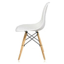 Set 4 Sedie con Stuttura in Legno e Seduta in Resina Luka Bianche