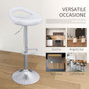 Set 2 Sgabelli da Bar Altezza Regolabile Seduta in ABS Bianco  
