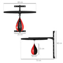 Punching Ball a Muro con Speed Bag Girevole a 360° e Regolabile su 7 Altezze Nero e Rosso      