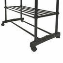 Stender Appendiabiti Doppio 77x34x160 cm in Metallo e Plastica Nero